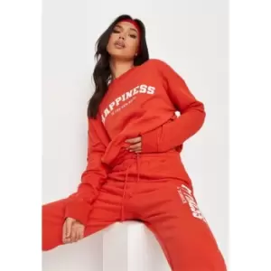 Missguided Graphic Oversized Sweatshirt - Red