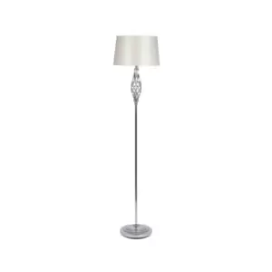 Image of Silver Metal Twist Detail Floor Lamp