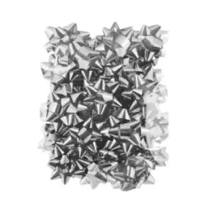 image of North Pole Christmas Metallic Bows (Pack of 20) (One Size) (Silver)