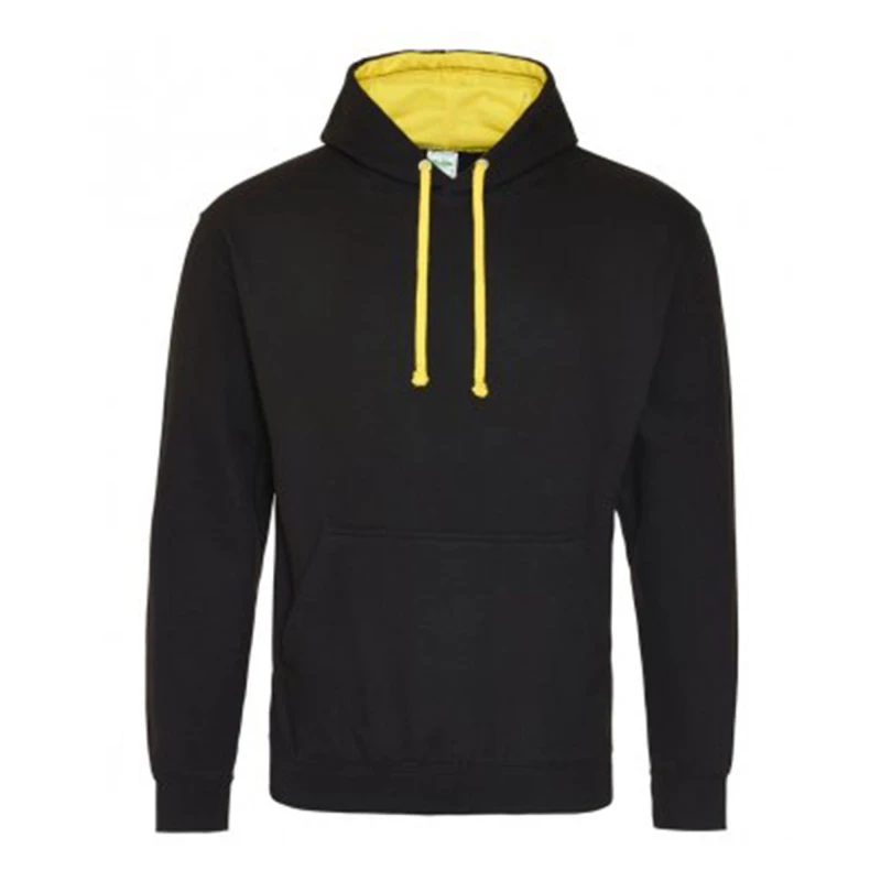 Image of AWDis AWDis Men Varsity Hooded Sweatshirt Hoodie in Jet Black Size: Small Jet Black S Male 5057520074009