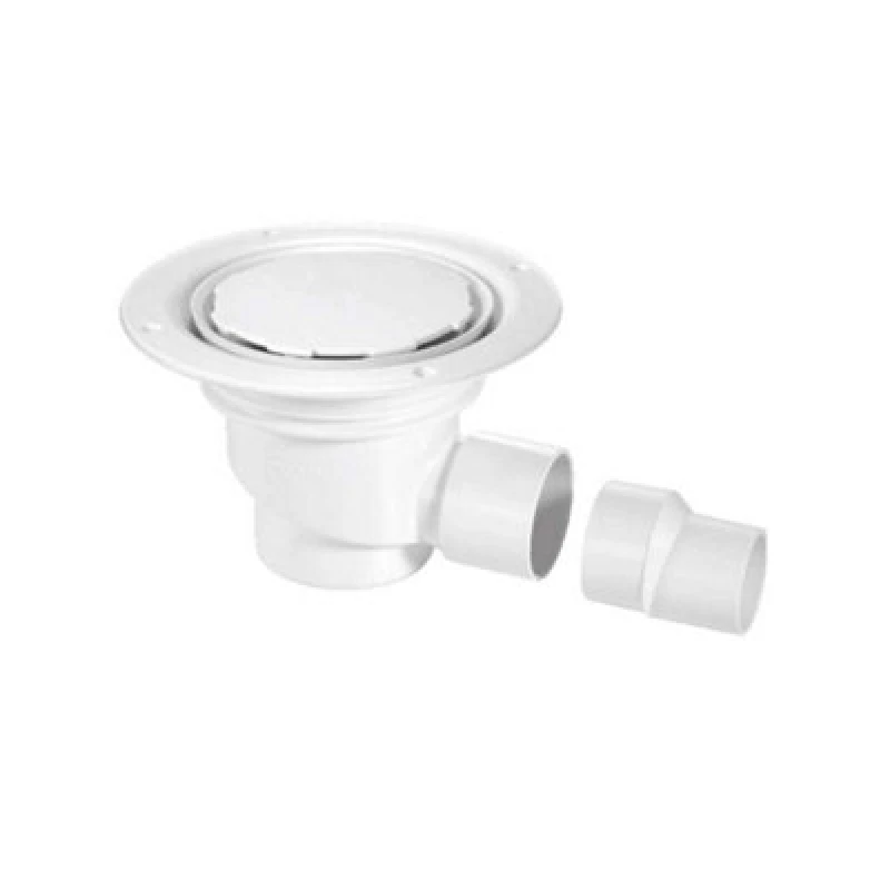 Image of Mcalpine 75mm Water Seal Shower Trap Gully Outlet Clamp Ring Cover Plate White