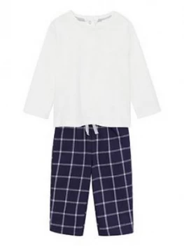 Image of Mango Baby Boys Checked Pyjamas - Navy
