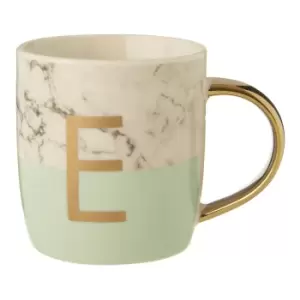 image of Bone China Marble/Green E Alphabet Mug