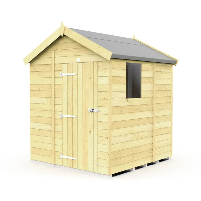 Image of Flat Pack Sheds DIY Sheds 6 x 5 Apex Shed, Brown 6X5AFF