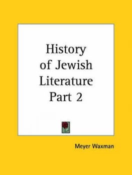 Image of History of Jewish Literature Vol. 2 1930 by Meyer Waxman Paperback