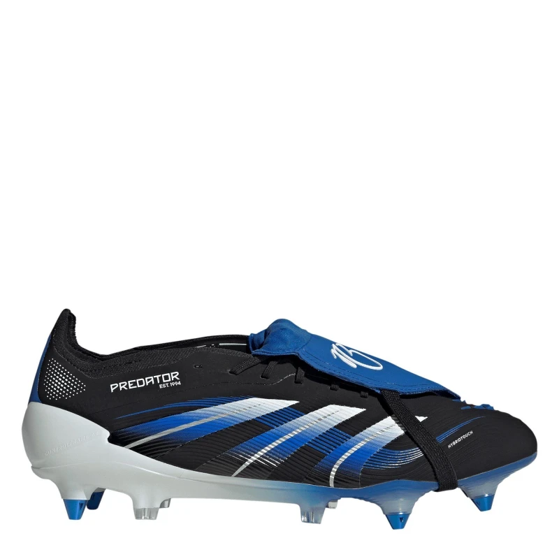 Image of adidas Predator Elite Fold-Over Tongue Adults Soft Ground Football Boots Black/Blue male 8 (42)