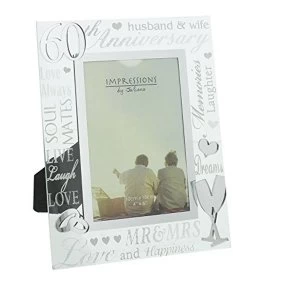 Image of 4" x 6" - Mirror Glass & Glitter Frame - 60th Anniversary