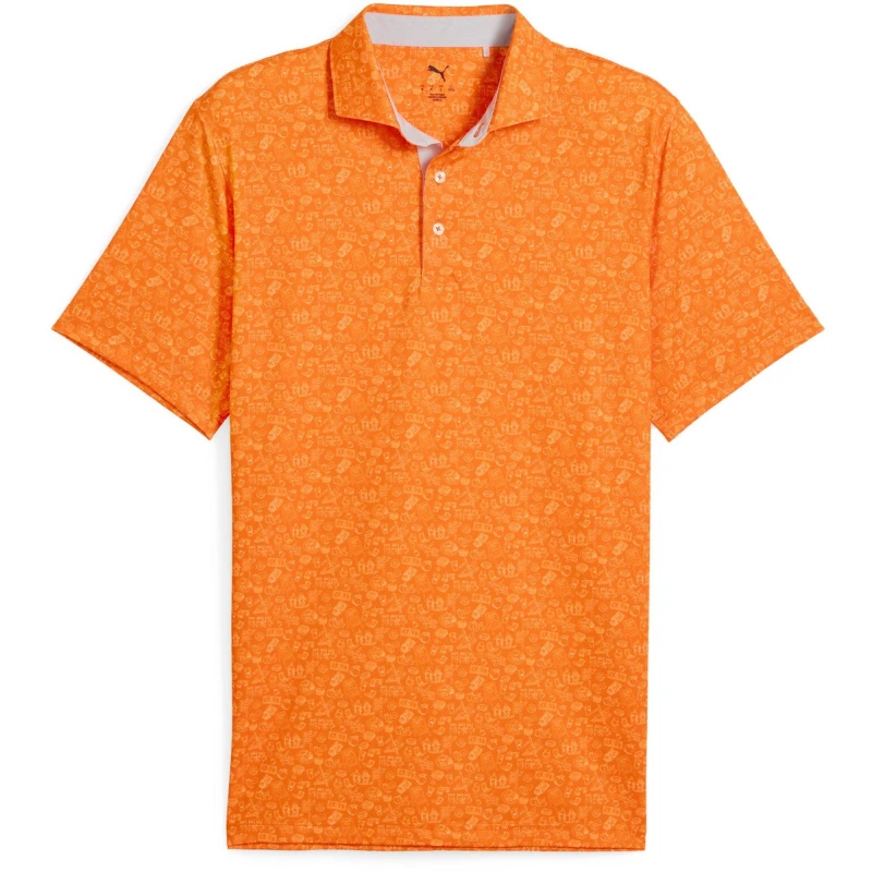 Image of Puma Puma Mattr Peach Stand Polo Shirt Mens Rickie Orange male L