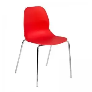 Image of Strut multi-purpose chair with chrome 4 leg frame - red