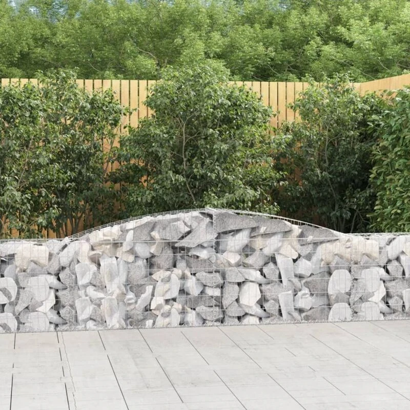 Image of VIDAXL Arched Gabion Baskets 5 pcs 400x30x60/80cm Galvanised Iron Vidaxl 8720845574260