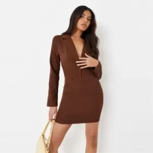 image of Missguided Corset Hook Dress - Brown