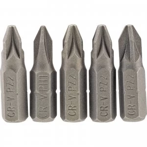 image of Draper Pozi Screwdriver Bit PZ2 25mm Pack of 5