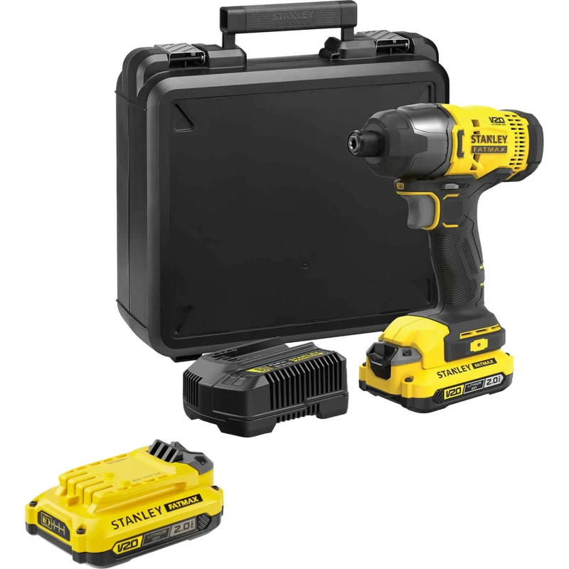 Image of Stanley Fatmax V20 SFMCF800 18v Cordless Impact Driver SFMCF800D2K Batteries: 2 x 2ah Li-ion