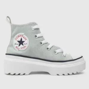 Image of Converse Pale Blue All Star Lugged Lift Girls Junior Trainers