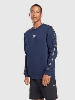 Image of Reebok Essentials Tape Crew, Navy Size M Men