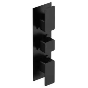 Nuie Triple Thermostatic Valve - Matt Black