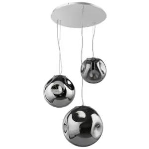 image of Italux Lighting - Italux Simao - Modern Hanging Pendant Chrome 1 Light with Smoky Shade, E27