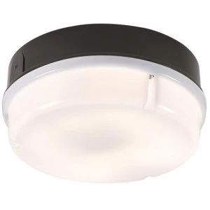 image of KnightsBridge 28W IP65 Round Bulkhead With Black Base - Opal Diffuser