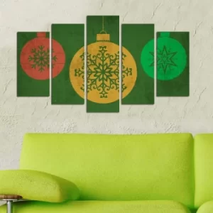 Image of 5PMDFNOEL-9 Multicolor Decorative MDF Painting Baubles 5 (5 Pieces)