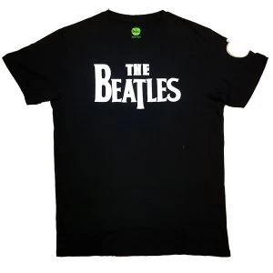 image of The Beatles - Drop T Logo Unisex Large T-Shirt - Black