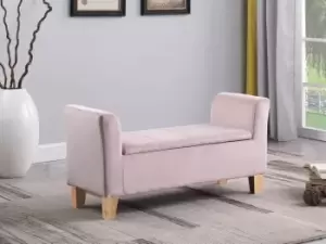 Image of Seconique Amelia Pink Fabric Ottoman Storage Bench