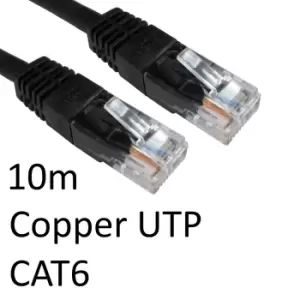 Image of SmartTeck RJ45 (M) to RJ45 (M) CAT6 10m Black OEM Moulded Boot...