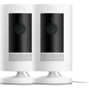 Image of Ring Stick Up Cam Plug-In (Twin Pack) HD 1080p Smart Home Security Camera - White
