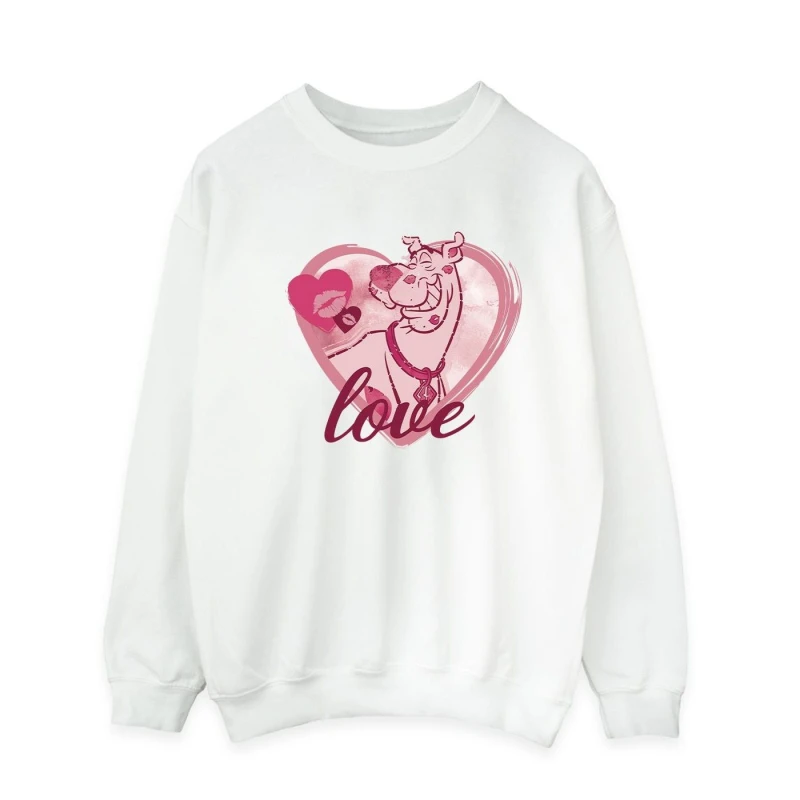 Image of Scooby Doo Scooby Doo Men Love Kisses Sweatshirt in White Size: Small White S Male 5063376333863