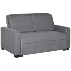 Image of Homcom Modern 2 Seater Sofa Bed Click Clack Couch Sleeper Settee Grey
