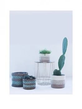 image of Ivyline Set 3 Vika Seagrass Lined Baskets