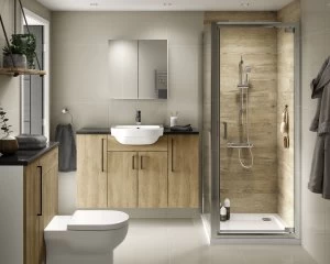 Image of Wickes Vienna Oak Fitted Tall Tower Unit - 300mm