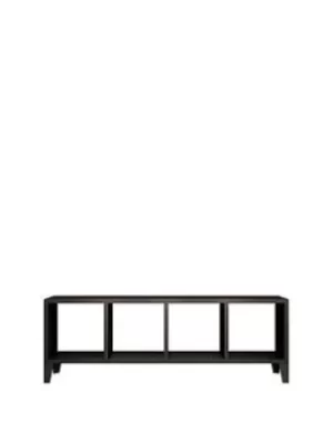 Image of MESH-TEK Wall mountable display shelf with 4 Cube Storage, Black/Red