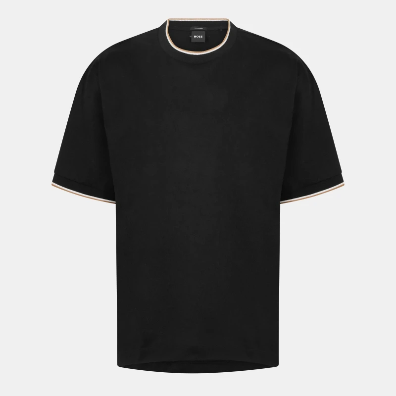 Image of Boss Mens H Tames Short Sleeve Polo Shirt Black male S