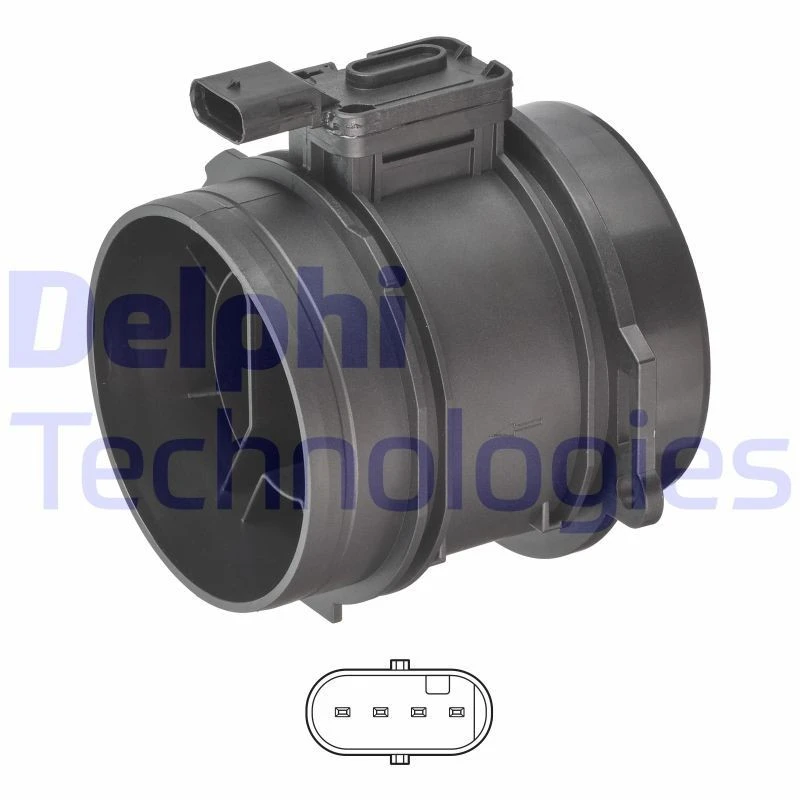 Image of DELPHI Mass air flow sensor DELPHI AF10771-12B1