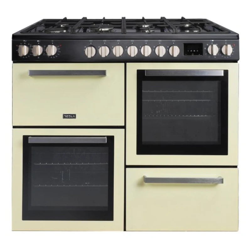 Image of Tesla T100MCDFRCC 100cm Dual Fuel Range Cooker - CREAM T100MCDFRCC
