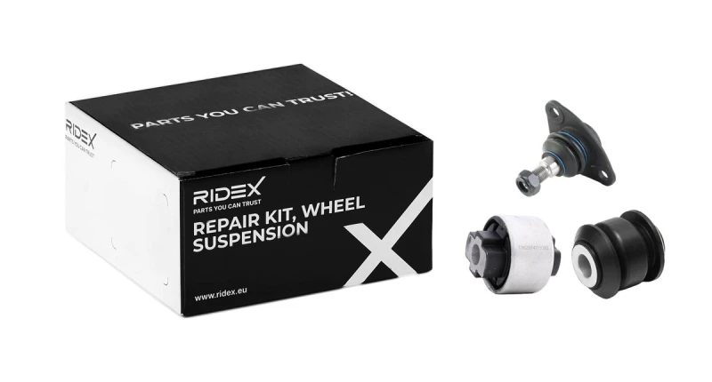 Image of RIDEX 771R0198 Repair Kit, wheel suspension Lower, with rubber mount Repair Kit,wheel suspension (771)