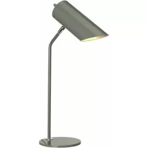 Image of Table Lamp Dark Grey Highly Polished Nickel Finish LED E27 8W Bulb