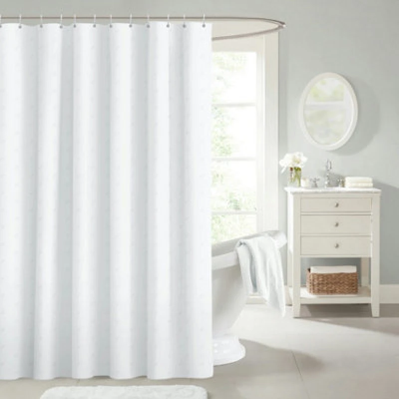 Image of Velosso Luxury Dots Shower Curtains - White