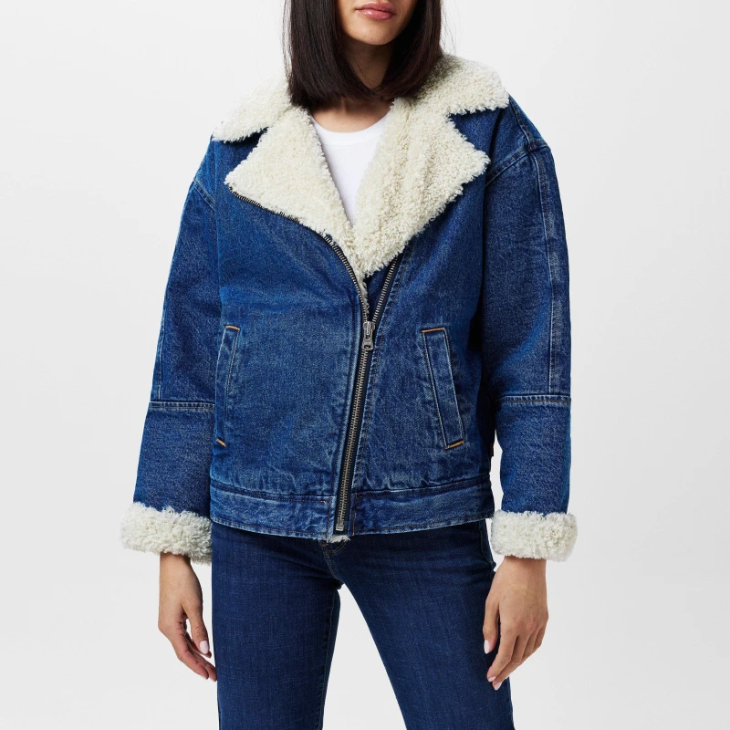 Image of Levis Levis Sherpa Flight Jacket In The Ai - Blue Blue 10