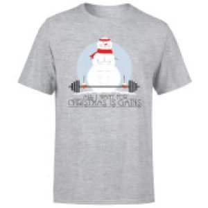 Image of All I Want For Christmas Is Gains T-Shirt - Grey - 3XL
