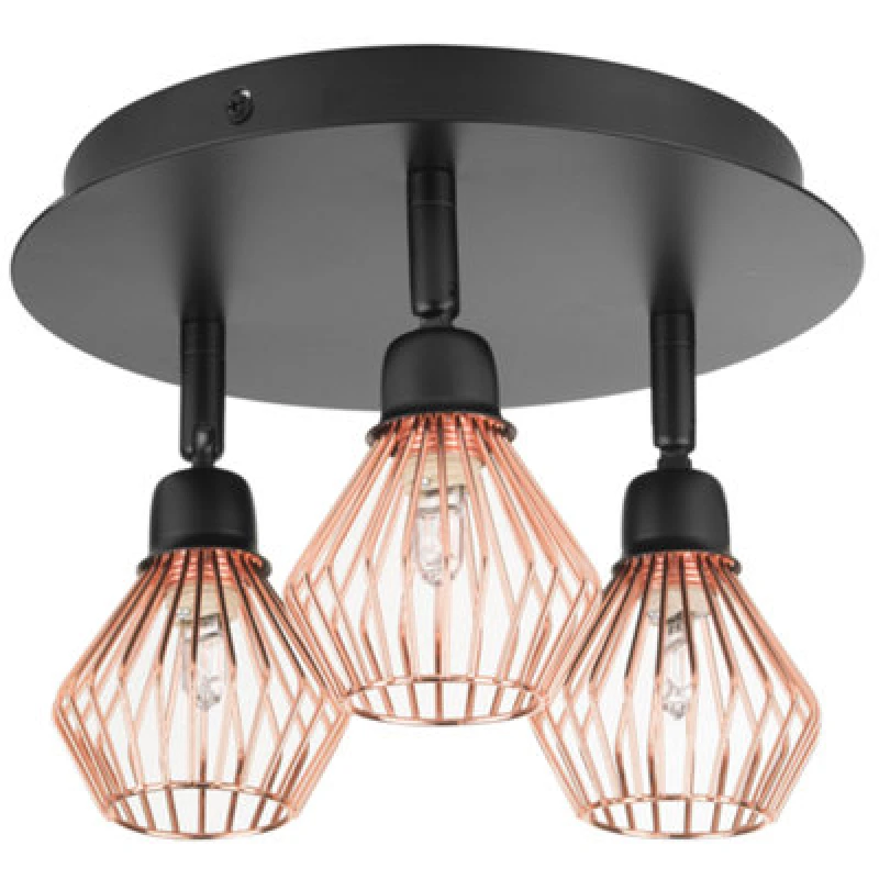 Image of Beliani 3 Light Spotlight Volga Adjustable Metal Black
