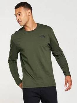 Image of The North Face Long Sleeve Easy T Shirt Green Size L Men