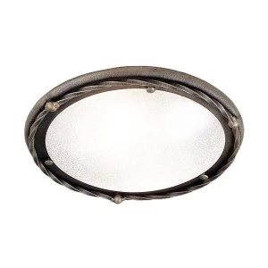 Image of 1 Light Flush Ceiling Light Black, Gold, E27