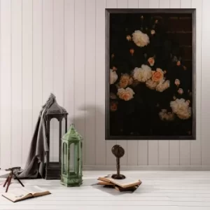 Image of White Flowers XL Multicolor Decorative Framed Wooden Painting