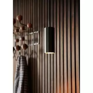 image of Alanis Slim Pendant Ceiling Light Black GU10