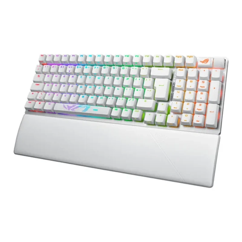 Image of Asus ROG STRIX SCOPE II 96 Wireless Mechanical RGB Gaming Keyboard 96% Layout Streamer Hotkeys Multifunction Controls Sound-Dampening White 90MP0
