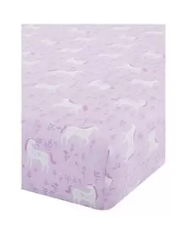 Image of Catherine Lansfield Folk Unicorn Fitted Sheet - Toddler - Pink