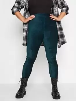 Image of Yours Cord Legging Forest Green, Size 18, Women