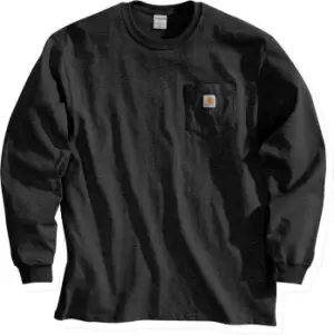 Image of Carhartt Workwear Pocket Longsleeve Shirt, black, Size S, black, Size S
