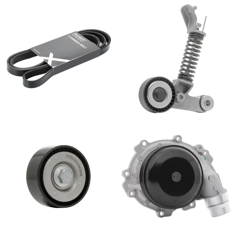 Image of RIDEX 4172P0119 Water Pump + V-Ribbed Belt Kit Water Pump + V-Ribbed Belt Kit (4172)